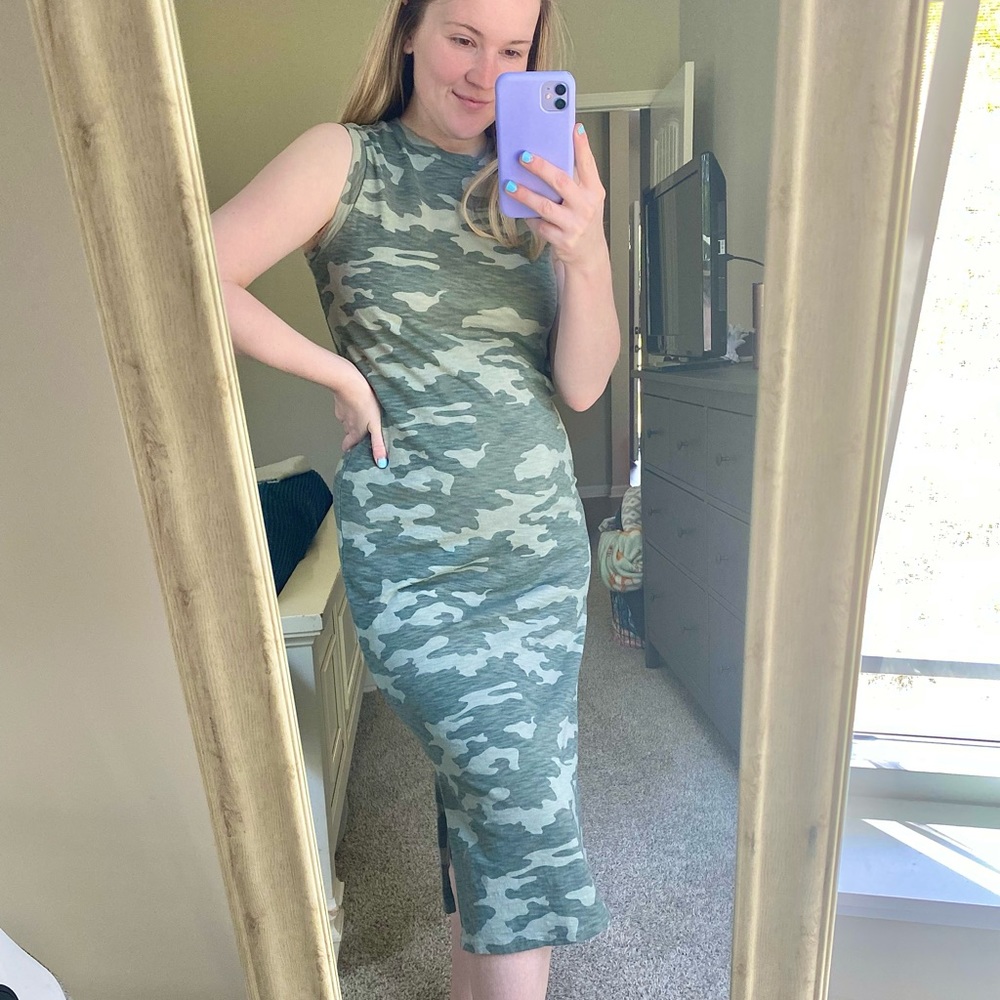 NWOT camo midi dress